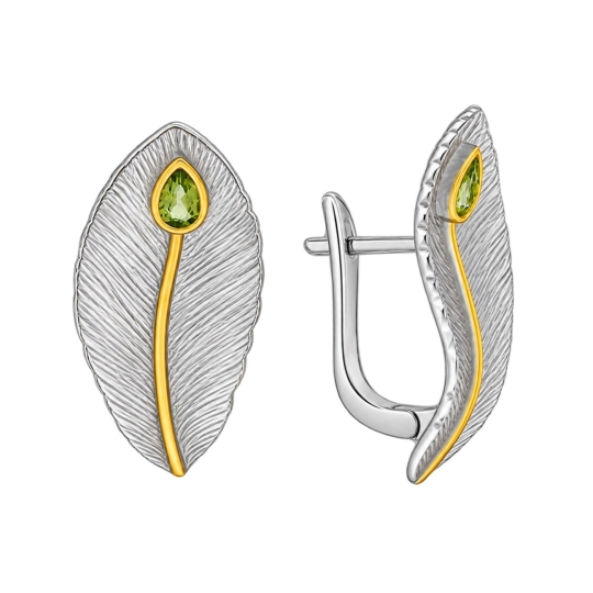 Серьги из серебра с гранатами