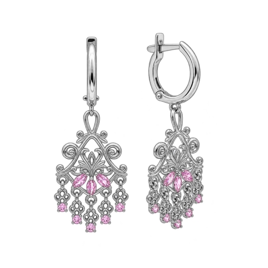 Серьги из серебра с раухтопазами