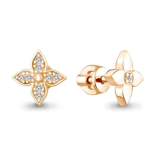 Серьги из серебра с фианитами