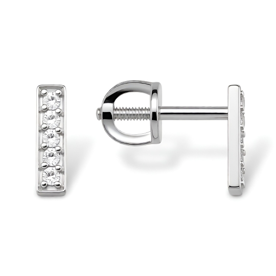 Серьги из серебра с фианитами