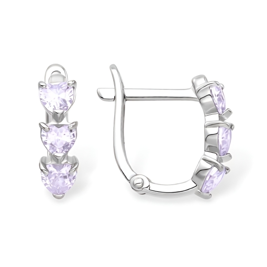 Серьги из серебра с ювелирными кристаллами