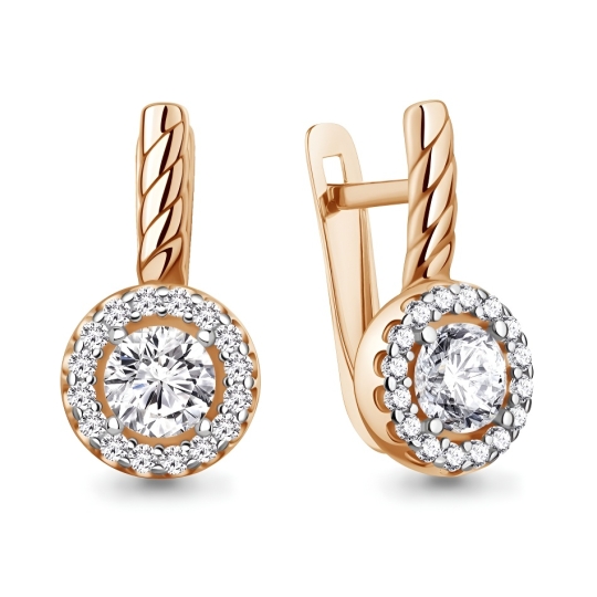 Серьги из серебра с фианитами