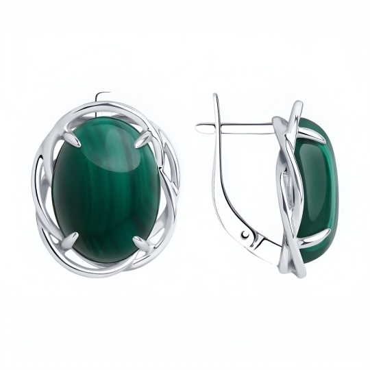Серьги из серебра с фианитами