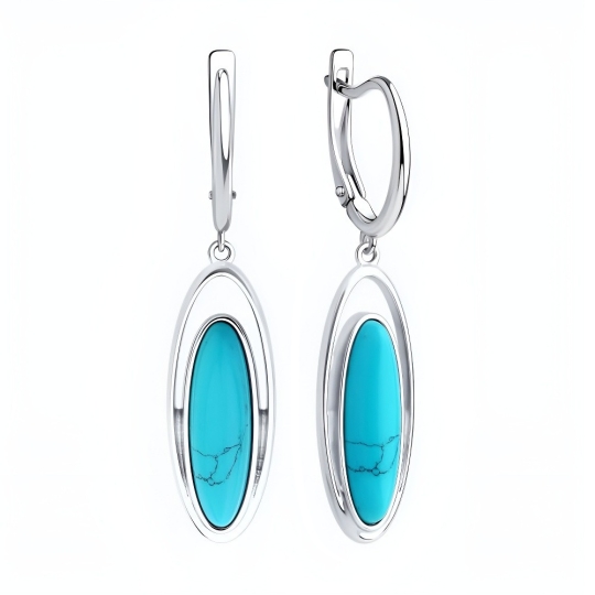 Серьги из серебра с фианитами