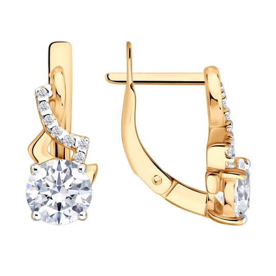 Серьги из серебра с фианитами