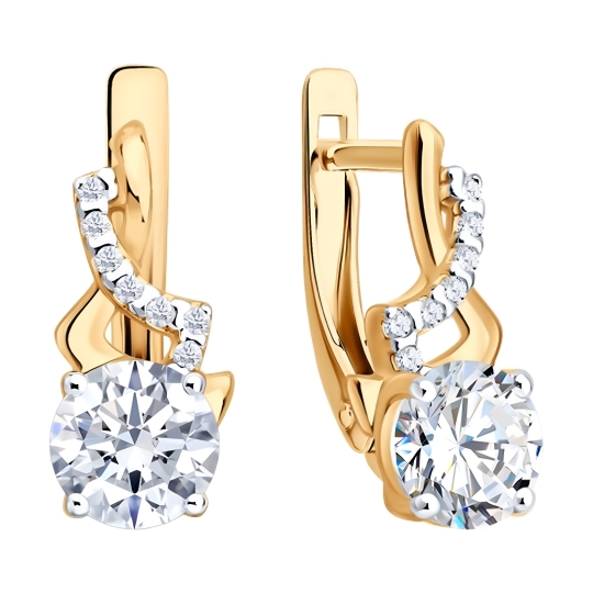 Серьги из серебра с фианитами