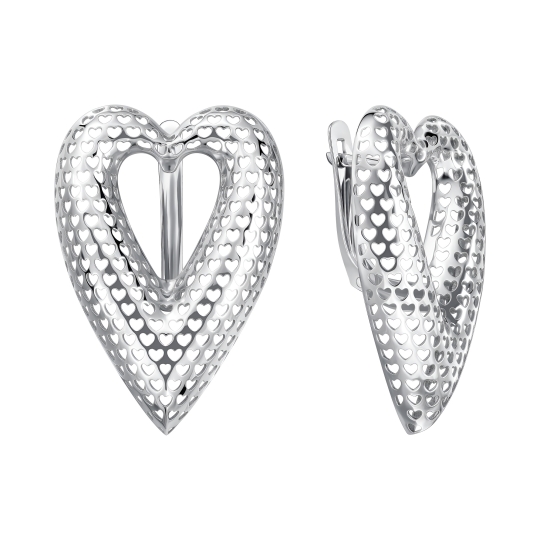 Серьги из серебра с ювелирными кристаллами