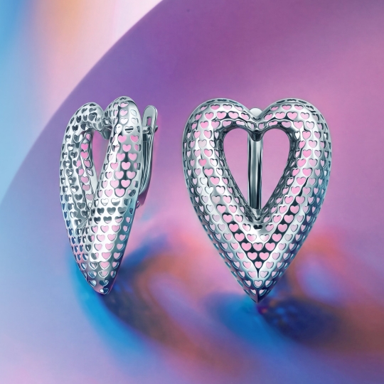 Серьги из серебра с ювелирными кристаллами