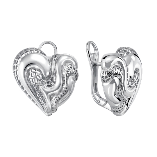 Серьги из серебра с фианитами