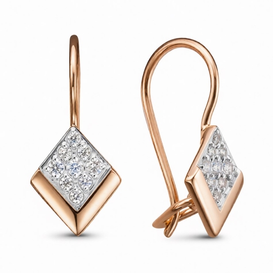 Серьги из золота с фианитами