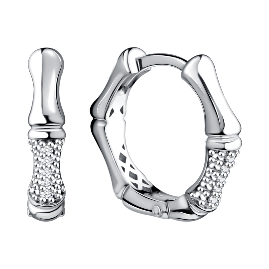 Серьги из серебра с фианитами 