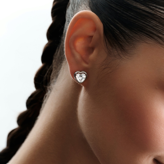 Серьги из серебра с фианитами