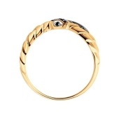 Кольцо из золота с коньячными и черными бриллиантами