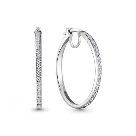 Серьги из серебра с фианитами