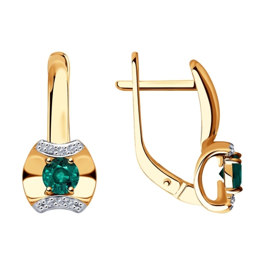 Серьги из золота с фианитами