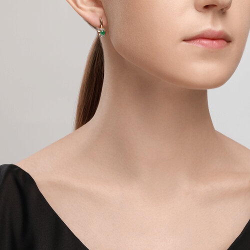 Серьги из золота с фианитами