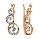 Серьги из золота с фианитами