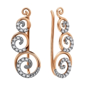 Серьги из золота с фианитами