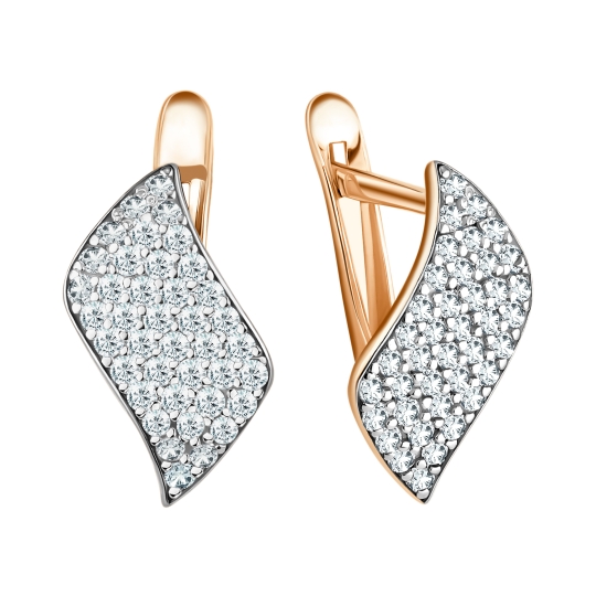 Серьги из золота с черными бриллиантами