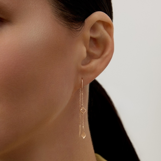 Серьги из золота с аметринами и фианитами