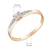 Кольцо из золота с фианитами