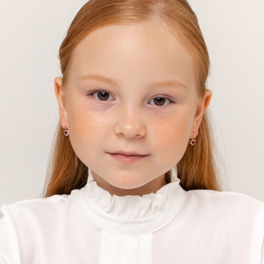 Серьги из золота с ювелирными кристаллами и фианитами