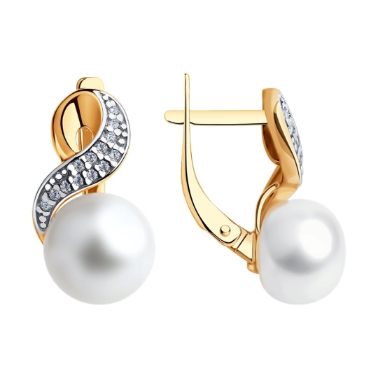 Серьги из серебра с ювелирными кристаллами лунный оникс