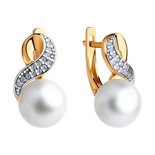 Серьги из серебра с ювелирными кристаллами лунный оникс