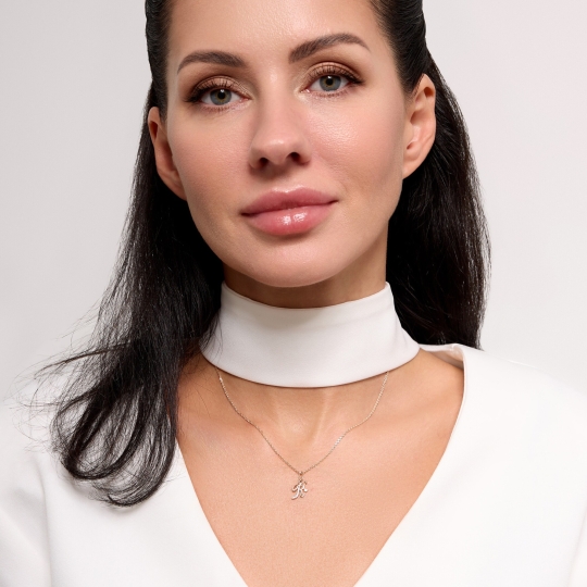 Подвеска-буква из золота с фианитами 