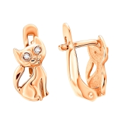 Серьги из золота с фианитами