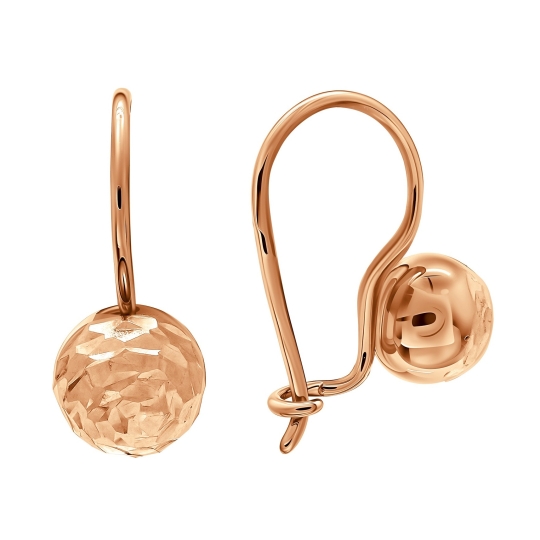 Серьги из лимонного золота с фианитами