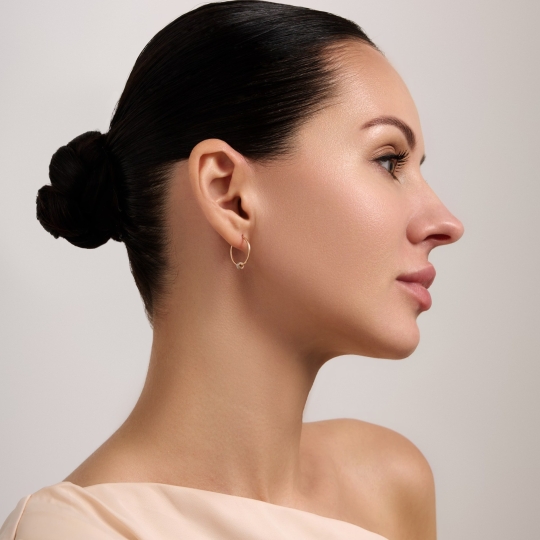 Серьги-трансформеры из золота с фианитами