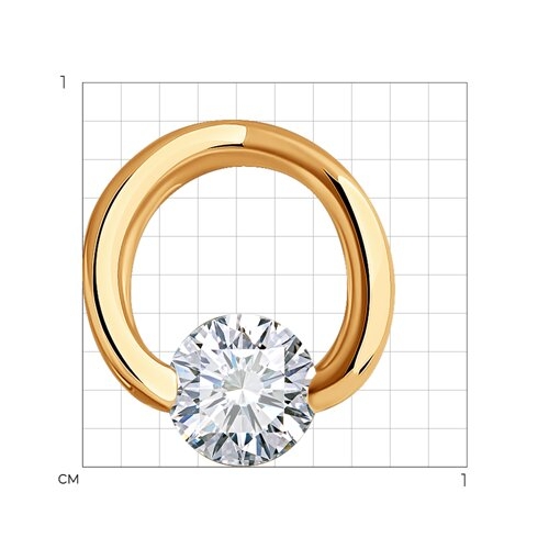 Подвеска из золота с жемчугом и фианитами