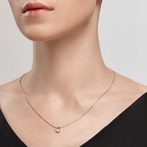 Подвеска из золота с топазом Swiss и фианитами