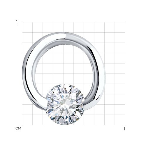 Подвеска из золота с топазом Swiss и фианитами