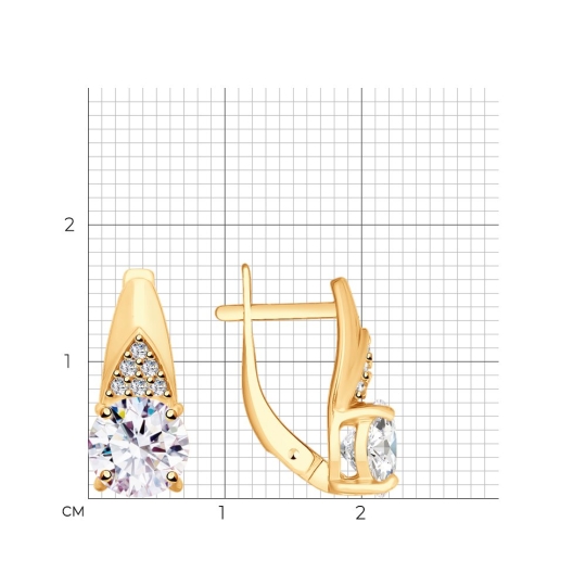 Серьги из серебра с позолотой