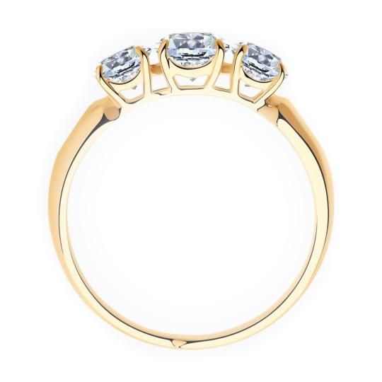 Серьги из серебра с позолотой и фианитами