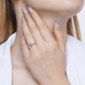 Кольцо из серебра с позолотой и кристаллом Swarovski