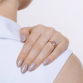 Кольцо из серебра с позолотой и кристаллом Swarovski