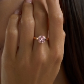 Кольцо из серебра с позолотой и кристаллом Swarovski