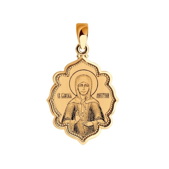 Подвеска из золота с эмалью «Святая Матрона Московская»
