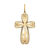 Подвеска-крест из золота с фианитами