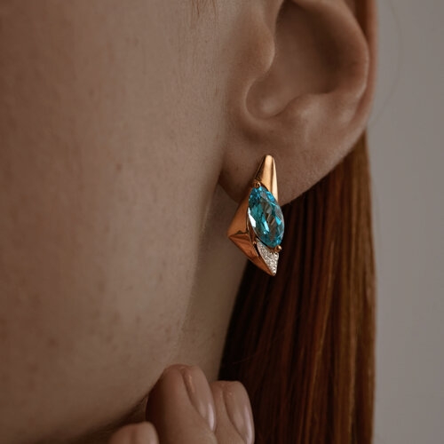 Серьги из золота с перламутром