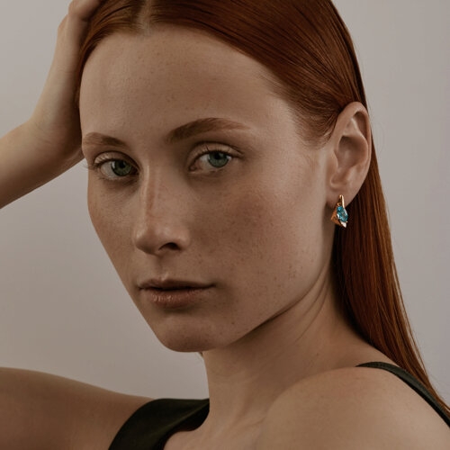 Серьги из золота с перламутром