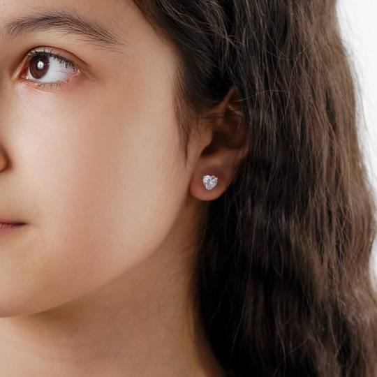 Серьги из серебра с фианитами