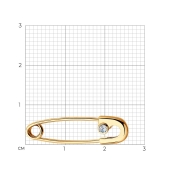 Брошь-булавка из золота с фианитом