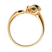 Кольцо из золота с изумрудами и эмалью