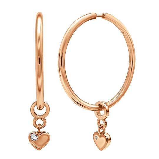 Серьги из золота с аметистами и фианитами