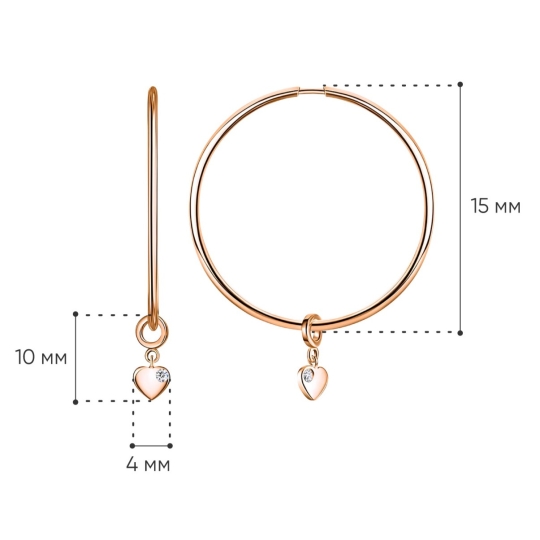 Серьги из золота с аметистами и фианитами