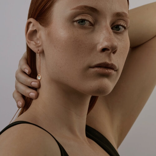 Серьги из серебра с вставками из ювелирного стекла